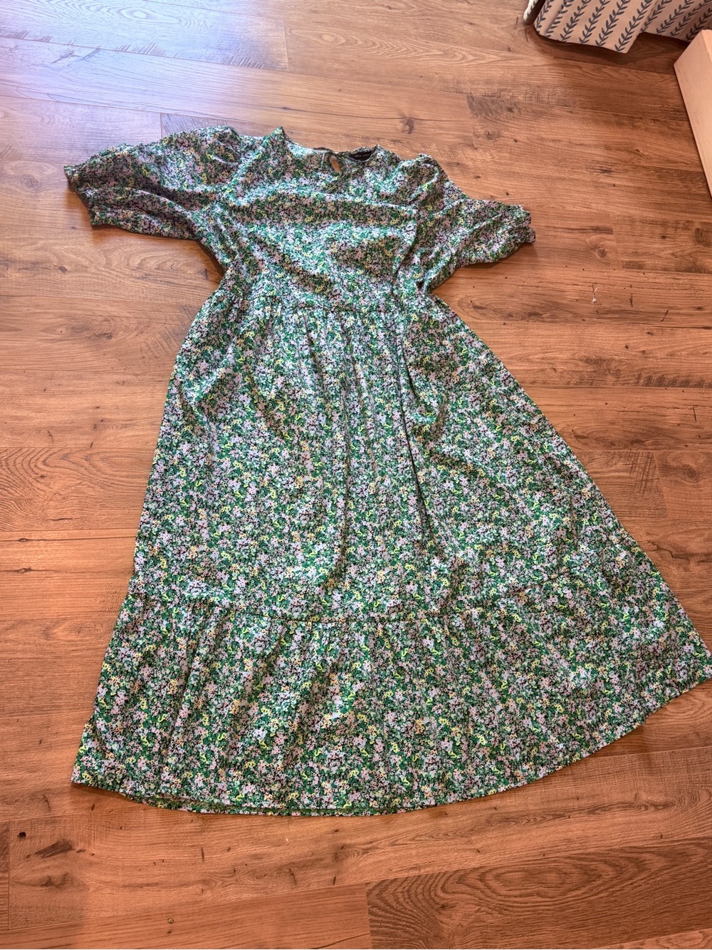 New Look Green Floral Maxi Dress